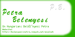 petra belenyesi business card